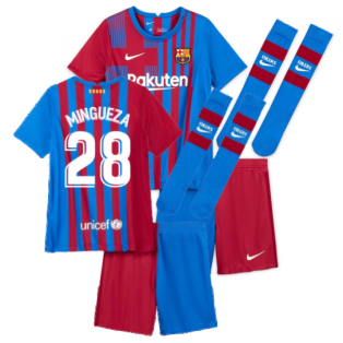 2021-2022 Barcelona Little Boys Home Kit (MINGUEZA 28)