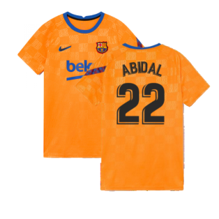 2021-2022 Barcelona Pre-Match Jersey (Orange) (ABIDAL 22)