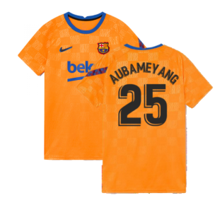 2021-2022 Barcelona Pre-Match Jersey (Orange) (AUBAMEYANG 25)