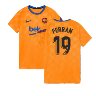 2021-2022 Barcelona Pre-Match Jersey (Orange) (FERRAN 19)