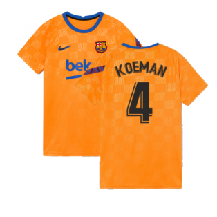 2021-2022 Barcelona Pre-Match Jersey (Orange) (KOEMAN 4)
