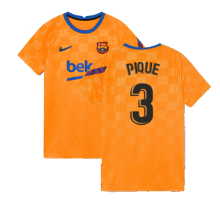 2021-2022 Barcelona Pre-Match Jersey (Orange) (PIQUE 3)