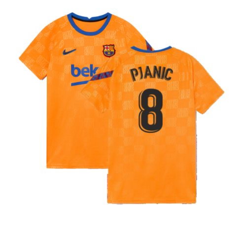 2021-2022 Barcelona Pre-Match Jersey (Orange) (PJANIC 8)