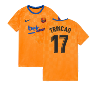 2021-2022 Barcelona Pre-Match Jersey (Orange) (TRINCAO 17)