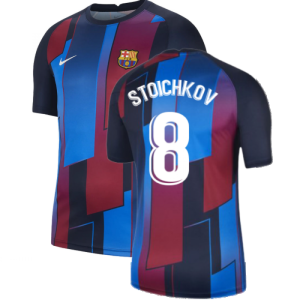 2021-2022 Barcelona Pre-Match Training Shirt (Blue) - Kids (STOICHKOV 8)