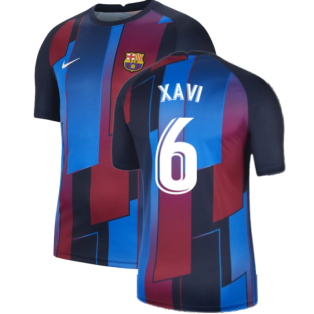 2021-2022 Barcelona Pre-Match Training Shirt (Blue) - Kids (XAVI 6)