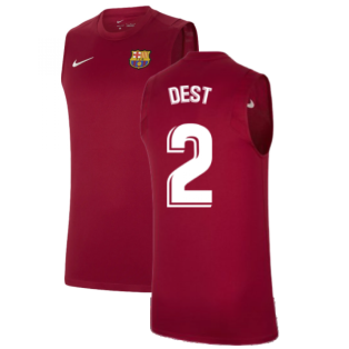 2021-2022 Barcelona Sleeveless Top (Red) (DEST 2)