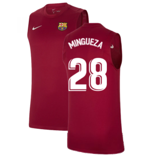 2021-2022 Barcelona Sleeveless Top (Red) (MINGUEZA 28)