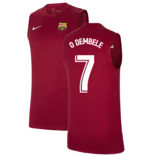 2021-2022 Barcelona Sleeveless Top (Red) (O DEMBELE 7)