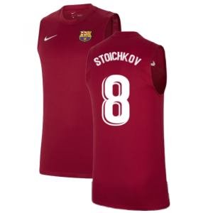2021-2022 Barcelona Sleeveless Top (Red) (STOICHKOV 8)