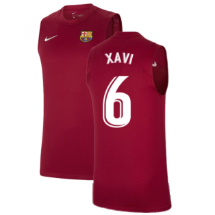 2021-2022 Barcelona Sleeveless Top (Red) (XAVI 6)