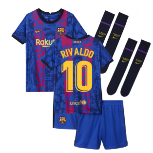 2021-2022 Barcelona Third Mini Kit (RIVALDO 10)