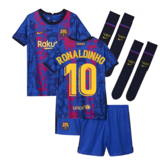 2021-2022 Barcelona Third Mini Kit (RONALDINHO 10)