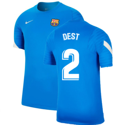 2021-2022 Barcelona Training Shirt (Blue) (DEST 2)