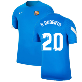 2021-2022 Barcelona Training Shirt (Blue) - Kids (S ROBERTO 20)