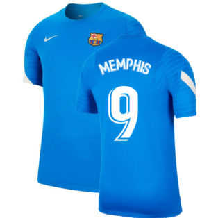 2021-2022 Barcelona Training Shirt (Blue) (MEMPHIS 9)