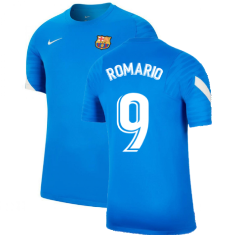 2021-2022 Barcelona Training Shirt (Blue) (ROMARIO 9)