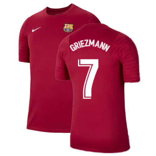 2021-2022 Barcelona Training Shirt (Noble Red) (GRIEZMANN 7)  2021-2022 Barcelona Training Shirt (Noble Red) (GRIEZMANN 7)