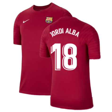 2021-2022 Barcelona Training Shirt (Noble Red) (JORDI ALBA 18)