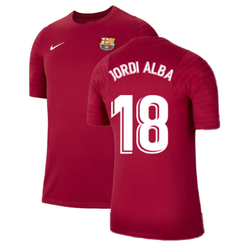 2021-2022 Barcelona Training Shirt (Noble Red) (JORDI ALBA 18)  2021-2022 Barcelona Training Shirt (Noble Red) (JORDI ALBA 18)