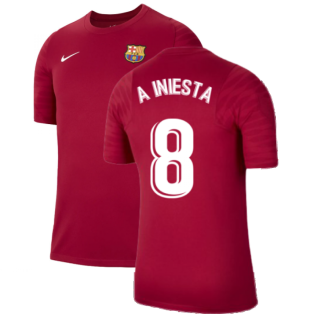 2021-2022 Barcelona Training Shirt (Noble Red) - Kids (A INIESTA 8)
