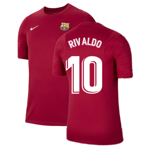 2021-2022 Barcelona Training Shirt (Noble Red) (RIVALDO 10)  2021-2022 Barcelona Training Shirt (Noble Red) (RIVALDO 10)