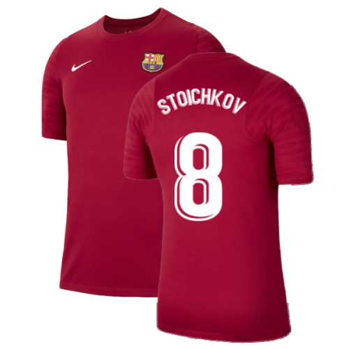 2021-2022 Barcelona Training Shirt (Noble Red) (STOICHKOV 8)  2021-2022 Barcelona Training Shirt (Noble Red) (STOICHKOV 8)