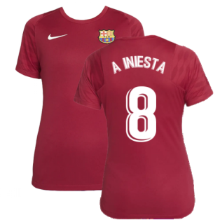 2021-2022 Barcelona Training Shirt (Noble Red) - Womens (A INIESTA 8)