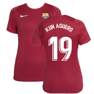 2021-2022 Barcelona Training Shirt (Noble Red) - Womens (KUN AGUERO 19)