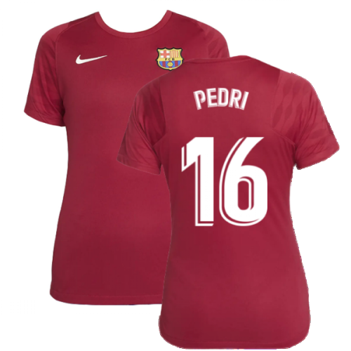 2021-2022 Barcelona Training Shirt (Noble Red) - Womens (PEDRI 16)  2021-2022 Barcelona Training Shirt (Noble Red) - Womens (PEDRI 16)