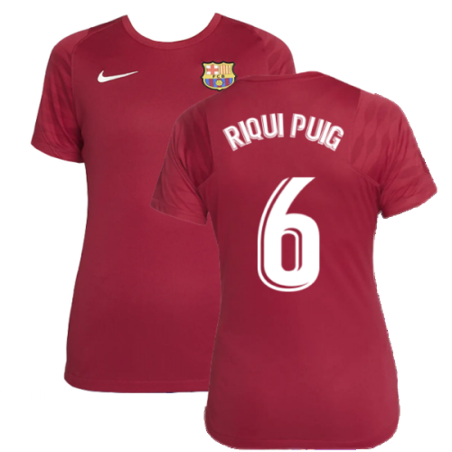 2021-2022 Barcelona Training Shirt (Noble Red) - Womens (RIQUI PUIG 6)  2021-2022 Barcelona Training Shirt (Noble Red) - Womens (RIQUI PUIG 6)