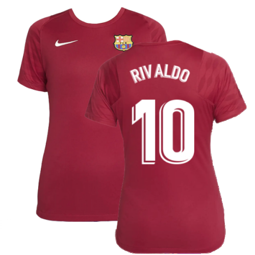 2021-2022 Barcelona Training Shirt (Noble Red) - Womens (RIVALDO 10)  2021-2022 Barcelona Training Shirt (Noble Red) - Womens (RIVALDO 10)