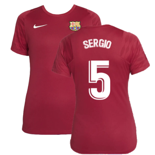 2021-2022 Barcelona Training Shirt (Noble Red) - Womens (SERGIO 5)  2021-2022 Barcelona Training Shirt (Noble Red) - Womens (SERGIO 5)