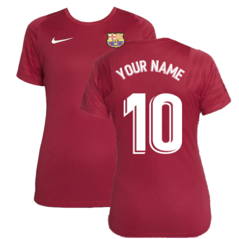 2021-2022 Barcelona Training Shirt (Noble Red) - Womens (Your Name)