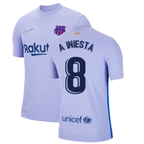 2021-2022 Barcelona Vapor Away Shirt (A INIESTA 8)