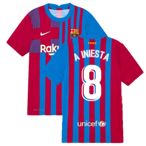 2021-2022 Barcelona Vapor Match Home Shirt (Kids) (A INIESTA 8)