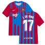 2021-2022 Barcelona Vapor Match Home Shirt (Kids) (L DE JONG 17)