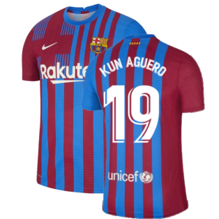 2021-2022 Barcelona Vapor Match Home Shirt (KUN AGUERO 19)