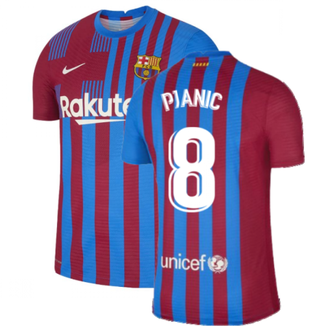 2021-2022 Barcelona Vapor Match Home Shirt (PJANIC 8)