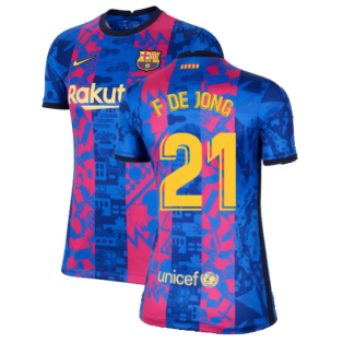 2021-2022 Barcelona Womens 3rd Shirt (F DE JONG 21)