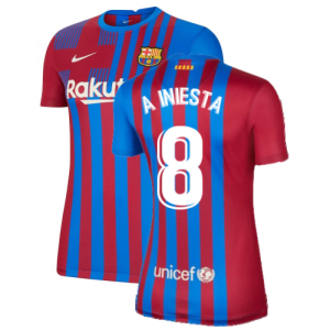 2021-2022 Barcelona Womens Home Shirt (A INIESTA 8)