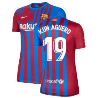 2021-2022 Barcelona Womens Home Shirt (KUN AGUERO 19)