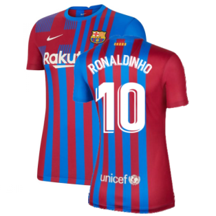 2021-2022 Barcelona Womens Home Shirt (RONALDINHO 10)