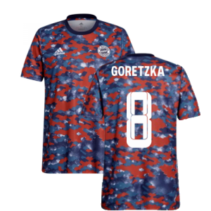 2021-2022 Bayern Munich Pre-Match Jersey (Dark Marine) - Kids (GORETZKA 8)