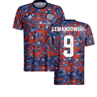 2021-2022 Bayern Munich Pre-Match Shirt (Dark Marine) - Kids (LEWANDOWSKI 9)