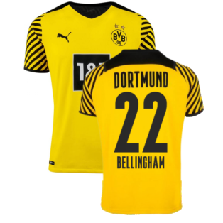 2021-2022 Borussia Dortmund Authentic Home Shirt (BELLINGHAM 22)