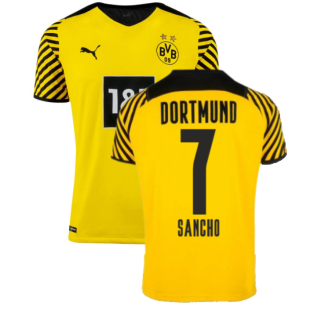 2021-2022 Borussia Dortmund Authentic Home Shirt (SANCHO 7)