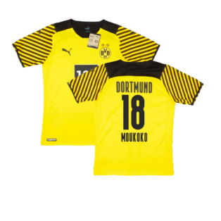 2021-2022 Borussia Dortmund Player Issue Home Shirt (MOUKOKO 18)