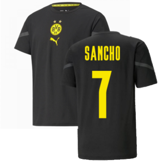 2021-2022 Borussia Dortmund Pre Match Shirt (Black) - Kids (SANCHO 7)