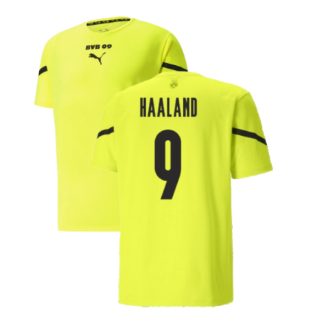 2021-2022 Borussia Dortmund Pre Match Shirt (Yellow) (HAALAND 9)